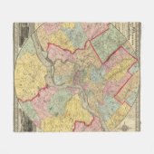 Kaart rond de stad Philadelphia Fleece Deken (Voorkant (Horizontaal))