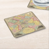 Kaart rond de stad Philadelphia Kartonnen Onderzetters (Schuin)