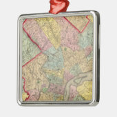 Kaart rond de stad Philadelphia Metalen Ornament (Links)