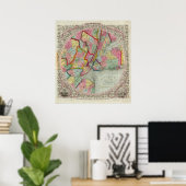 Kaart rond New York Poster (Thuiskantoor)