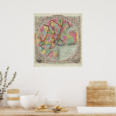 Kaart rond New York Poster (Keuken)