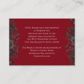 Kaart Rood en zwart Roos Gothic Wedding Enclosure (Achterkant)