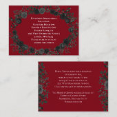 Kaart Rood en zwart Roos Gothic Wedding Enclosure (Voorkant / Achterkant)