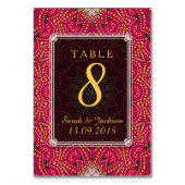 Kaart Rood+Goud Oosterse Indische bruiloft (Achterkant)