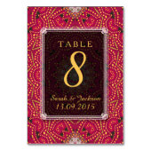 Kaart Rood+Goud Oosterse Indische bruiloft (Voorkant)