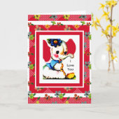 Kaart Rood olifant Ik hou van je (Gele Bloem)