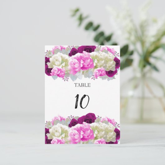 Kaart roos- en pony-roze tafel (Staand voorkant)