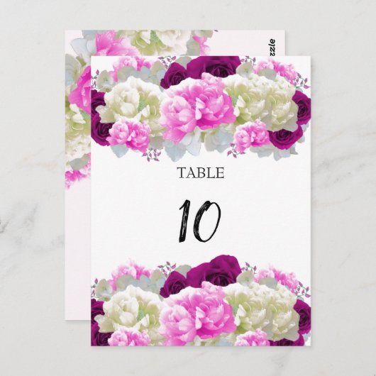 Kaart roos- en pony-roze tafel (Voorkant / Achterkant)