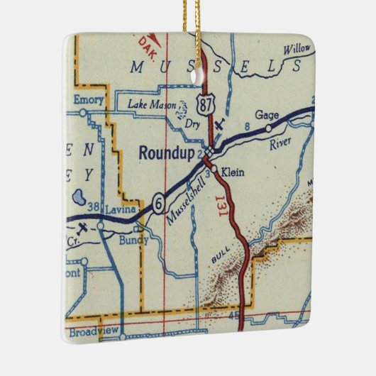  kaart Roundup Montana Keramisch Ornament (Rechts)