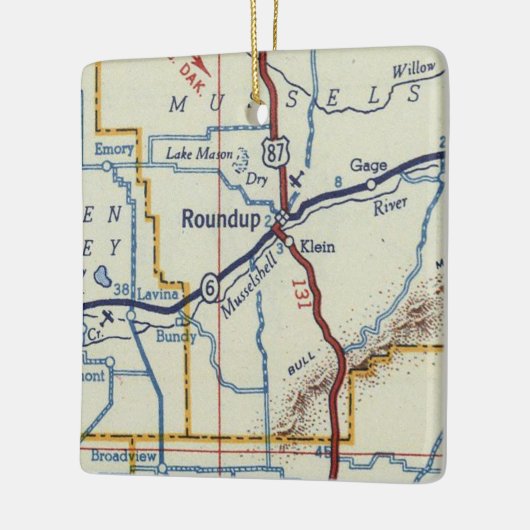  kaart Roundup Montana Keramisch Ornament (Links)