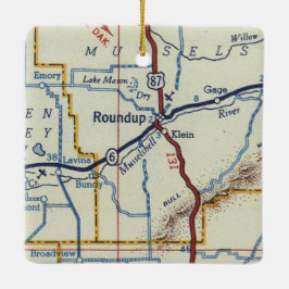 kaart Roundup Montana Keramisch Ornament