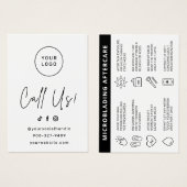 Kaart Roze Brows Aftercare PMU Brow Instructions (Voorkant /achterkant)