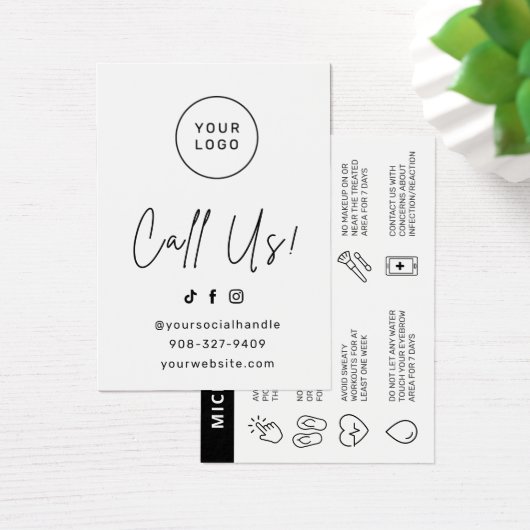 Kaart Roze Brows Aftercare PMU Brow Instructions (Bureau)