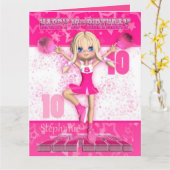 Kaart Roze Cheerleader van de Verjaardag van (Gele Bloem)