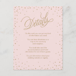 Kaart Roze en Gold Fancy Stars Wedding Enclosure
