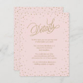 Kaart Roze en Gold Fancy Stars Wedding Enclosure (Voorkant / Achterkant)