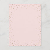 Kaart Roze en Gold Fancy Stars Wedding Enclosure (Achterkant)