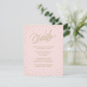 Kaart Roze en Gold Fancy Stars Wedding Enclosure (Staand voorkant)