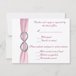 Kaart Roze finity Wedding Response