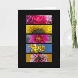 Kaart - Roze & Gele Macrobloemen