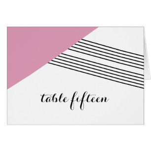 Kaart roze geometrische stripe-tabelnummer