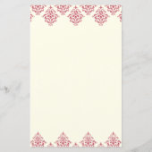 Kaart roze ivoor Damask Arabesque Wedding Menu (Achterkant)