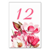 Kaart roze Magnolias Wedding Table Number (Achterkant)