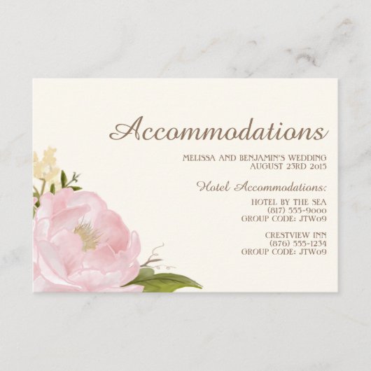 Kaart roze pinda's bruiloft (Voorkant)