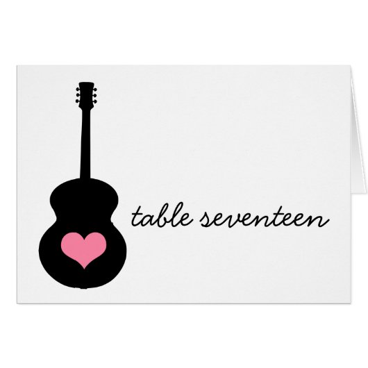 Kaart roze/zwarte gitaarharttabel (Voorkant Horizontaal)