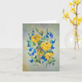 Kaart Rozen en Blue Bells (Gele Bloem)