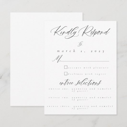 Kaart RSVP-respons (Voorkant / Achterkant)