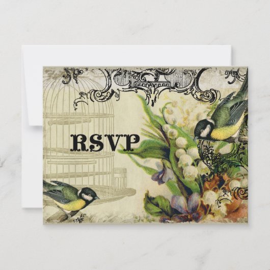 Kaart RSVP-respons - Gele zandkorrels (Voorkant)