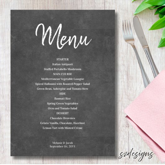 Kaart Rustic Black Chalkboard Menu
