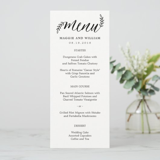 Kaart Rustic Branches Menu (Staand voorkant)