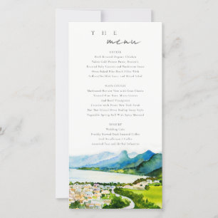 Kaart Rustic Countryside Lake Village Wedding Menu