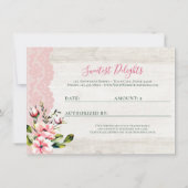Kaart Rustic Floral Cake Bakery Gift Certificate (Achterkant)
