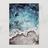 Kaart Rustic Ocean Wedding Details Enclosure (Achterkant)