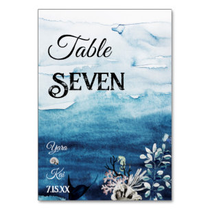Kaart Rustic Ocean Wedding Table Number