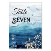 Kaart Rustic Ocean Wedding Table Number (Achterkant)