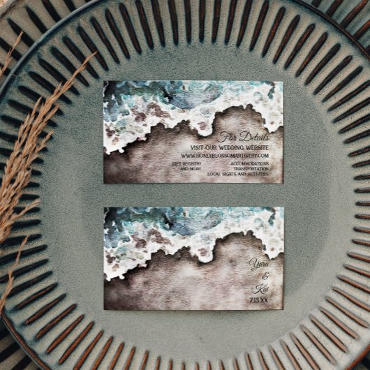 Kaart Rustic Ocean Wedding Website