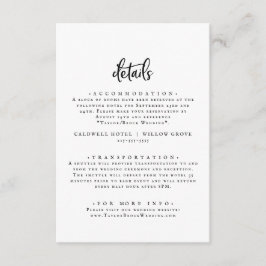 Kaart Rustic Script Wedding Details Enclosure