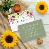 Kaart Rustic Sunflower Wedding Enclosure