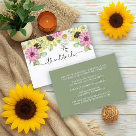 Kaart Rustic Sunflower Wedding Enclosure