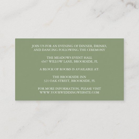 Kaart Rustic Sunflower Wedding Enclosure (Achterkant)