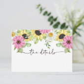 Kaart Rustic Sunflower Wedding Enclosure (Staand voorkant)
