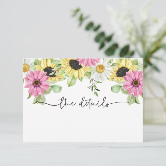 Kaart Rustic Sunflower Wedding Enclosure (Staand voorkant)
