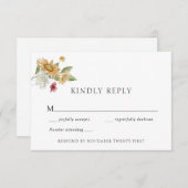 Kaart Rustic Sunflower Wedding Response (Voorkant / Achterkant)