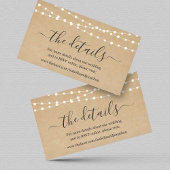 Kaart Rustic Wedding Details