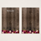 Kaart Rustic Wood Burgundy Floral (Voorkant /achterkant)
