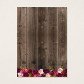 Kaart Rustic Wood Burgundy Floral (Achterkant)